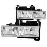 ANZO 1988-1998 Chevrolet C1500 Crystal Headlights Chrome - 111004