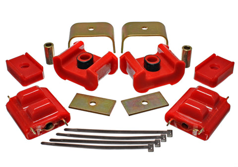 Energy Suspension 73-84 K5 Blazer 4WD Fullsize Red Complete Motor & Trans Mount Set Zinc Finish - 3.1124R