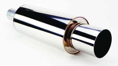 HKS Universal SS Hi-Power Muffler (120mm tip / 75mm piping) (SUS304 NO COATING) - 3106-EX007