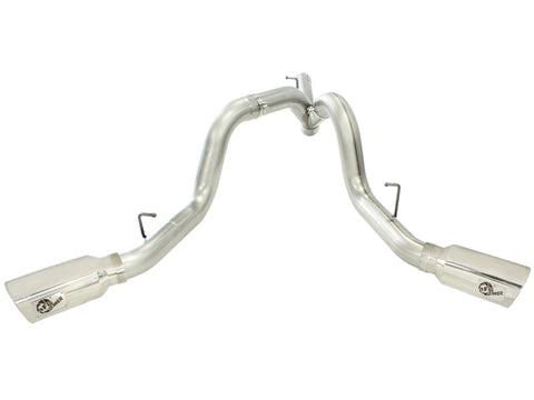 aFe MachForce XP Exhaust 4inch DP-Back All SS 2011-14 GM Diesel Trucks V8-6.6L LML Polished - 49-44043-P