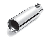 Gibson Round Dual Wall Straight-Cut Tip - 4in OD/2.5in Inlet/12in Length - Stainless - 500546