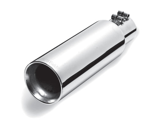 Gibson Round Dual Wall Straight-Cut Tip - 4in OD/2.5in Inlet/12in Length - Stainless - 500546