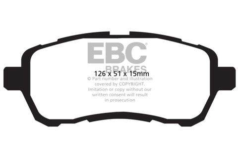EBC 2010-2016 Mazda 2 1.5L Ultimax2 Front Brake Pads - UD14541