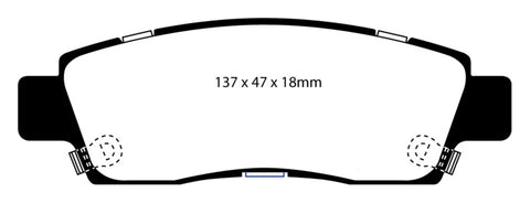 EBC 07+ Buick Enclave 3.6 Yellowstuff Rear Brake Pads - DP41672R