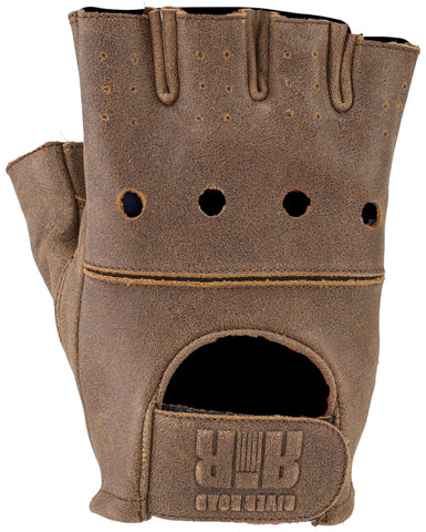 Kuryakyn Leather By River Road Buster Vintage Shorty Gloves Black - Medium - 094461