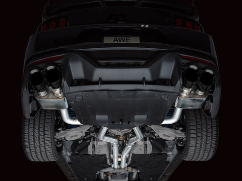 AWE 2024 Ford Mustang Dark Horse S650 RWD SwitchPath Cat-Back Exhaust w/ Quad Diamond Black Tips - 3025-43375
