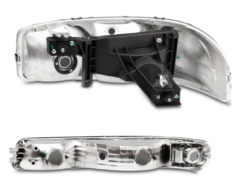 Raxiom 99-06 GMC Sierra 1500 Axial Series OEM Crystal Rep Headlights- Chrome Housing- Smoked Lens - S518304