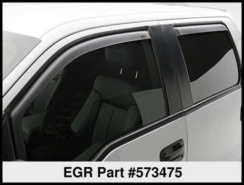 EGR 15+ Ford F150 Super Cab In-Channel Window Visors - Set of 4 - Matte (573475) - 573475