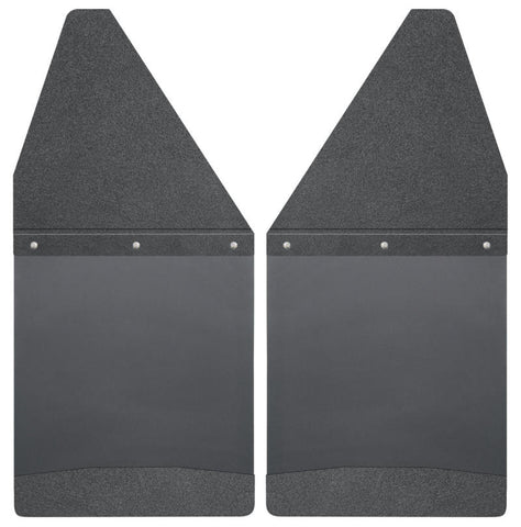 Husky Liners GM 99-16 Silverado/Sierra 12in W Black Top & Weight Kick Back Front Mud Flaps - 17101