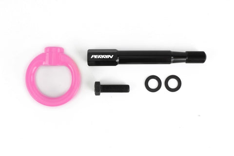 PERRIN 08-14 Subaru WRX/STI (Hatchback) Tow Hook Kit (Rear) - Hyper Pink - PSP-BDY-250HP