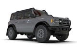 Rally Armor 21-25 Ford Bronco (Plstc Bmpr + RR - NO Rptr/Sprt) Blk Mud Flap w/Area Blue Logo - MF85-RR-PL-ABL