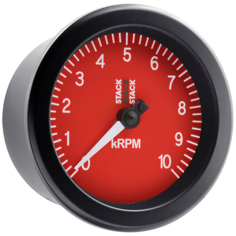 Autometer Stack Sport 88mm 0-10K RPM Tachometer - Red - ST100-010R