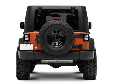Raxiom 07-18 Jeep Wrangler JK Axial Series Vision LED Tail Lights- Blk Housing (Clear Lens) - J130809