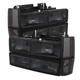 xTune GMC Yukon 92-93 Crystal Headlights w/ Corner & Bumper Smoke HD-JH-GMCCK88-AM-SM-SET - 5073525