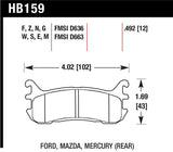 Hawk 94-05 Miata / 01-05 Normal Suspension Blue 9012 Race Rear Brake Pads (D636) - HB159E.492