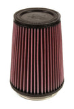 K&N Filter Universal Rubber Filter 4 inch Flange 5 3/8 inch Base 4 3/8 inch Top 7 inch Height - RU-2590