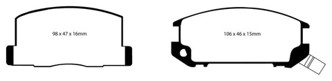 EBC 85-90 Toyota MR2 1.6 Yellowstuff Rear Brake Pads - DP4602R