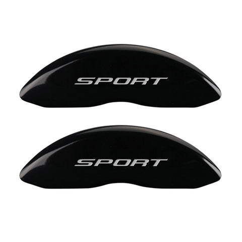 MGP 4 Caliper Covers Engraved Front & Rear No Bolts/Sport 2015 Black finish silver ch - 10241SSP2BK