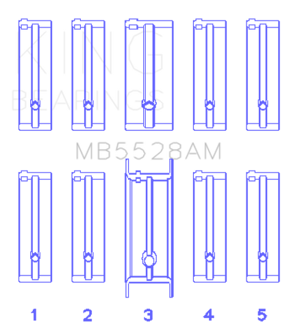 King Engine Bearings Mazda 626 F8/(Size +1.0mm) Main Bearing Set - MB5528AM1.0