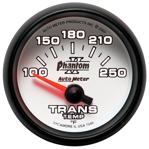 Autometer Phantom II 52.4mm Short Sweep Electronic 100-350 Def F Transmission Temperature Gauge - 7549