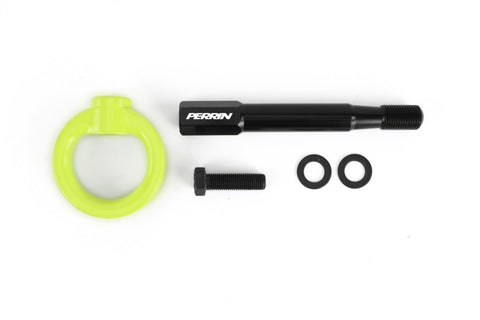 PERRIN 08-14 Subaru WRX/STI (Hatchback) Tow Hook Kit (Rear) - Neon Yellow - PSP-BDY-250NY