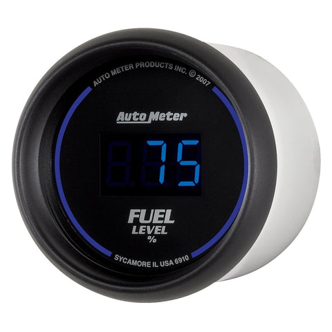 Autometer Cobalt Digital 52.4mm Black Programmable Empty-Full Range Fuel Level Gauge - 6910