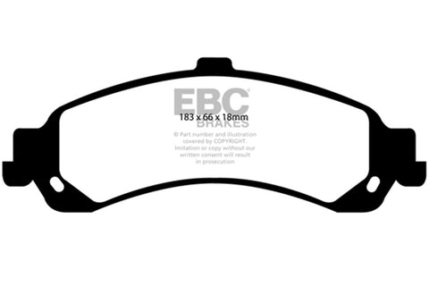 EBC 02 Cadillac Escalade 5.3 (PBR rear caliper) Ultimax2 Rear Brake Pads - UD834