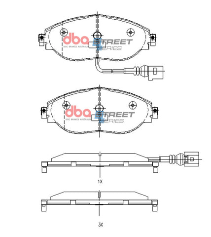 DBA 16-21 Volkswagen Golf (Mk VII) Street Series Front Brake Pads - DB8849SS