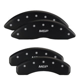 MGP 4 Caliper Covers Engraved F & R 100 Anniversary Red Finish Silver Char 2019 Chevrolet Tahoe - 14234SBANRD