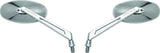 BikeMaster Oval Mirror Machined Arm w/10mm/Yam 10mm/HD Adapters - Pair - Chrome - 600806