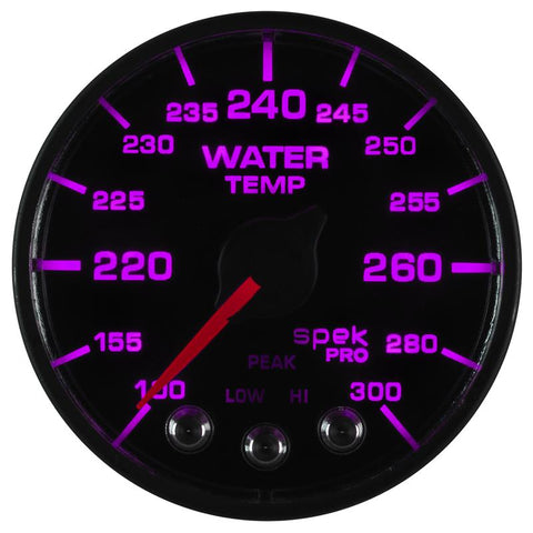 Autometer Spek-Pro - Nascar 2-1/16in Water Temp 100- 300F Bfb Ecu - P546328-N2