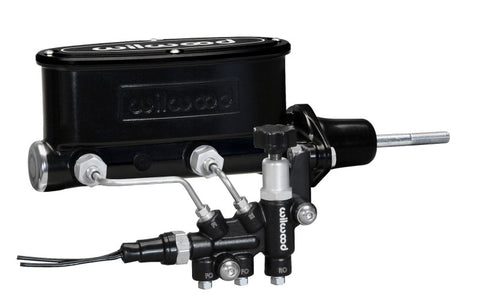 Wilwood HV Tandem M/C Kit w L/H Bracket & Prop Valve - 15/16in Bore Black-W/Pushrod - 261-13626-BK