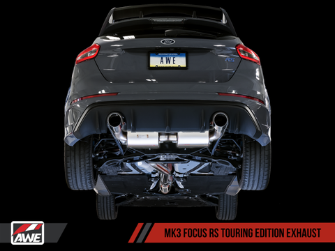 AWE Tuning Ford Focus RS Touring Edition Cat-back Exhaust- Non-Resonated - Chrome Silver Tips - 3015-32088