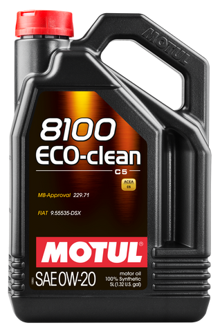 Motul 5L Synthetic Engine Oil 8100 0W20 Eco-Clean - 108862