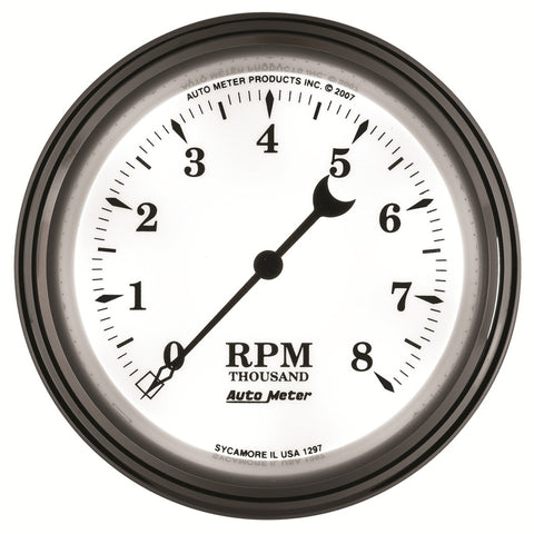 AutoMeter Gauge Tachometer 3-3/8in. 8K RPM In-Dash Old Tyme White II - 1297