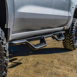 Westin 19-22 Chevrolet Silverado / GMC Sierra Crew Cab Outlaw Nerf Step Bars - Textured Black - 20-14135