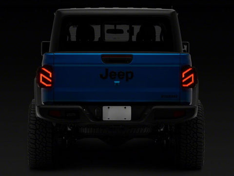 Raxiom 20-23 Jeep Gladiator JT Axial Series LED Tail Lights- Blk Housing (Smoked Lens) - JG18584
