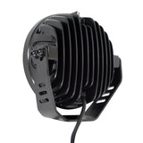 Go Rhino Xplor Blackout Series Round LED Driving Light w/DRL (Surface/Threaded Stud Mnt) 7in. - Blk - 750800711DRS