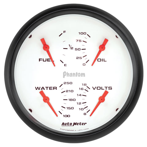 Autometer Phantom Quad 5in. Gauge 240OHm (E) - 33Ohm (F) Electric - 5820