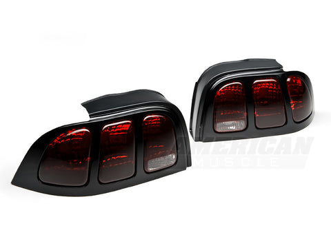 Raxiom 96-98 Ford Mustang Tail Lights- Black Housing (Smoked Lens) - 49124