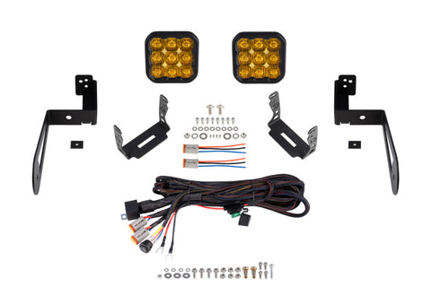 Diode Dynamics 07-18 Jeep JK Wrangler SS5 Bumper LED Pod Light Kit - Yellow Pro Driving - DD7287