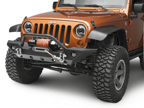 Raxiom 97-18 Jeep Wrangler TJ & JK 6-LED Headlights w/ Partial Halo- Blk Housing (Clear Lens) - J135442