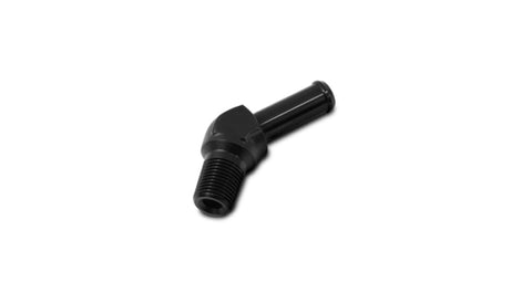 Vibrant 1/2in NPT to 1/2in Barb 45 Degree Fitting - Aluminum - 11228