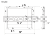 Koyo 10-20 Toyota 4Runner 4.0L V6 (5th Gen) Aluminum Radiator - Off-Road Use Only - VH012493