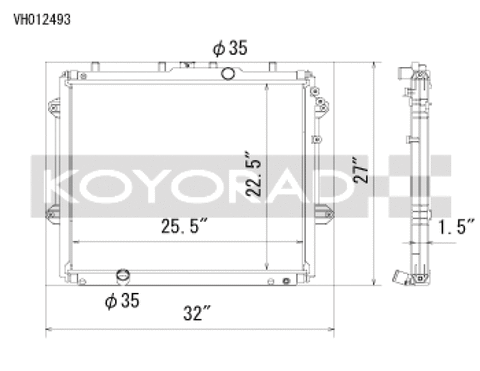Koyo 10-20 Toyota 4Runner 4.0L V6 (5th Gen) Aluminum Radiator - Off-Road Use Only - VH012493