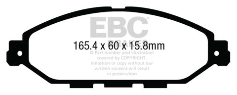 EBC 12-13 Infiniti JX35 3.5 Greenstuff Front Brake Pads - DP23010
