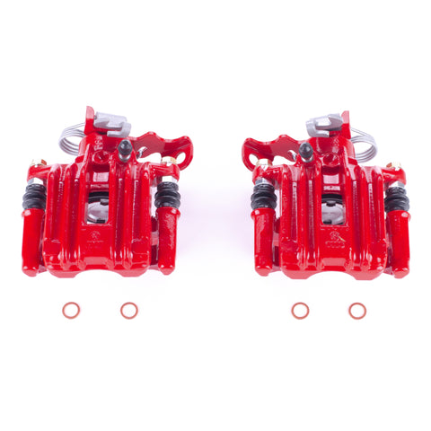 Power Stop 98-01 Audi A4 Rear Red Calipers w/Brackets - Pair - S2108
