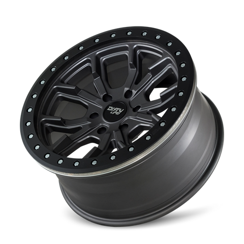 Dirty Life 9303 DT-1 17x9/5x127 BP/-38mm Offset/78.1mm Hub Matte Gunmetal Wheel - Beadlock - 9303-7973MGT38