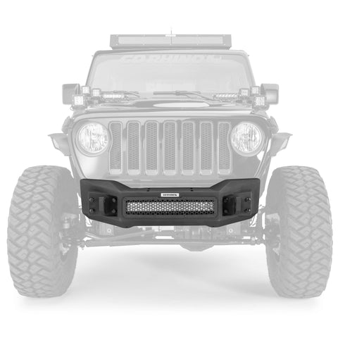 Go Rhino 07-20 Jeep Wrangler JL/JLU/JK/JKU/Gladiator JT Rockline Front Stubby Bumper - 331100T