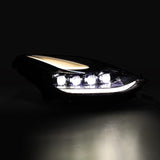 AlphaRex 17-22 Tesla Model 3/20-23 Model Y NOVA-Series LED Proj Headlights Blk w/Actv Lgt & Seq.Sig - 880860